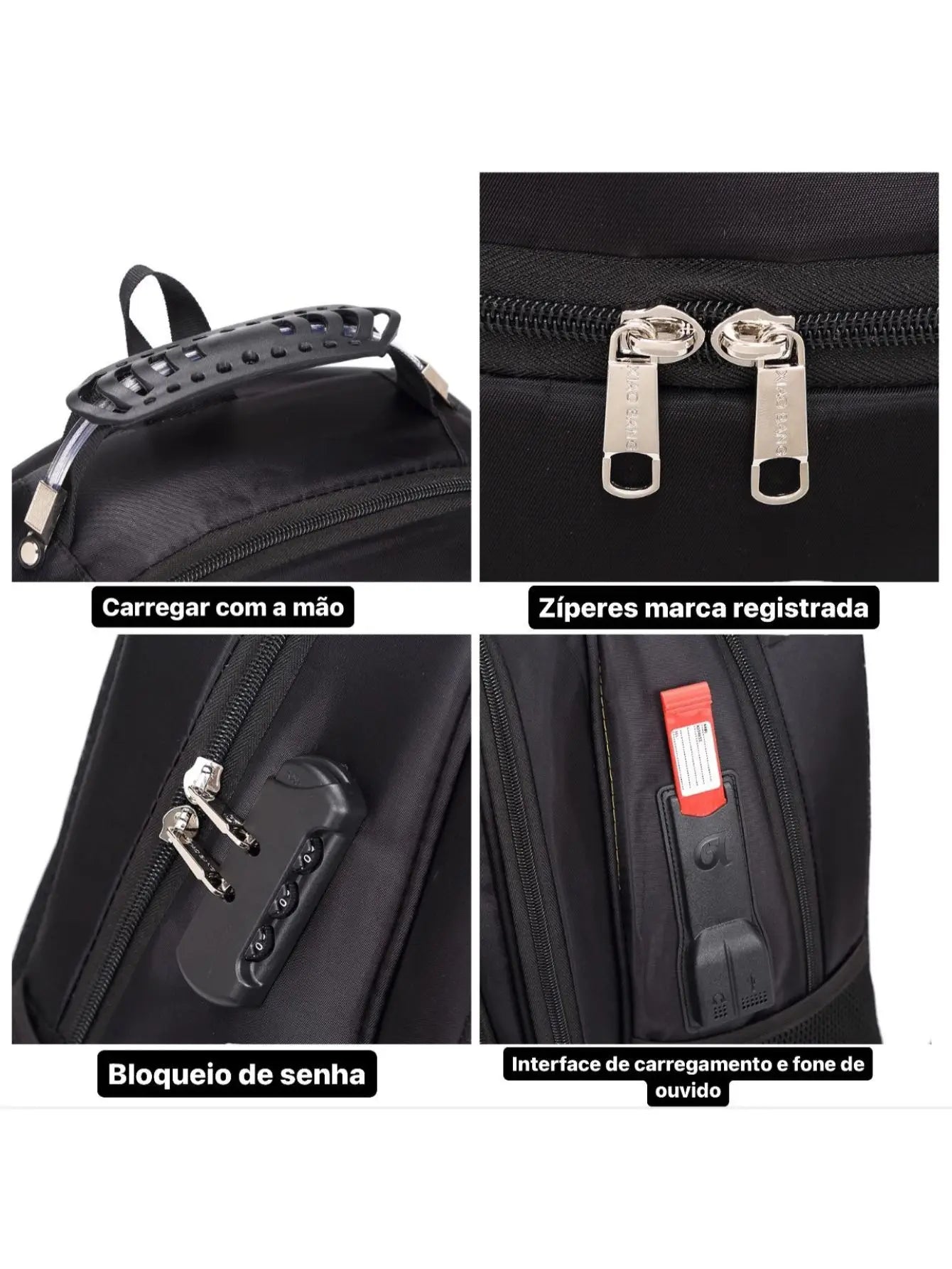 Mochila Impermeável Reforçada com Compartimento Para Notebook Moderna Escolar/Faculdade/Trabalho