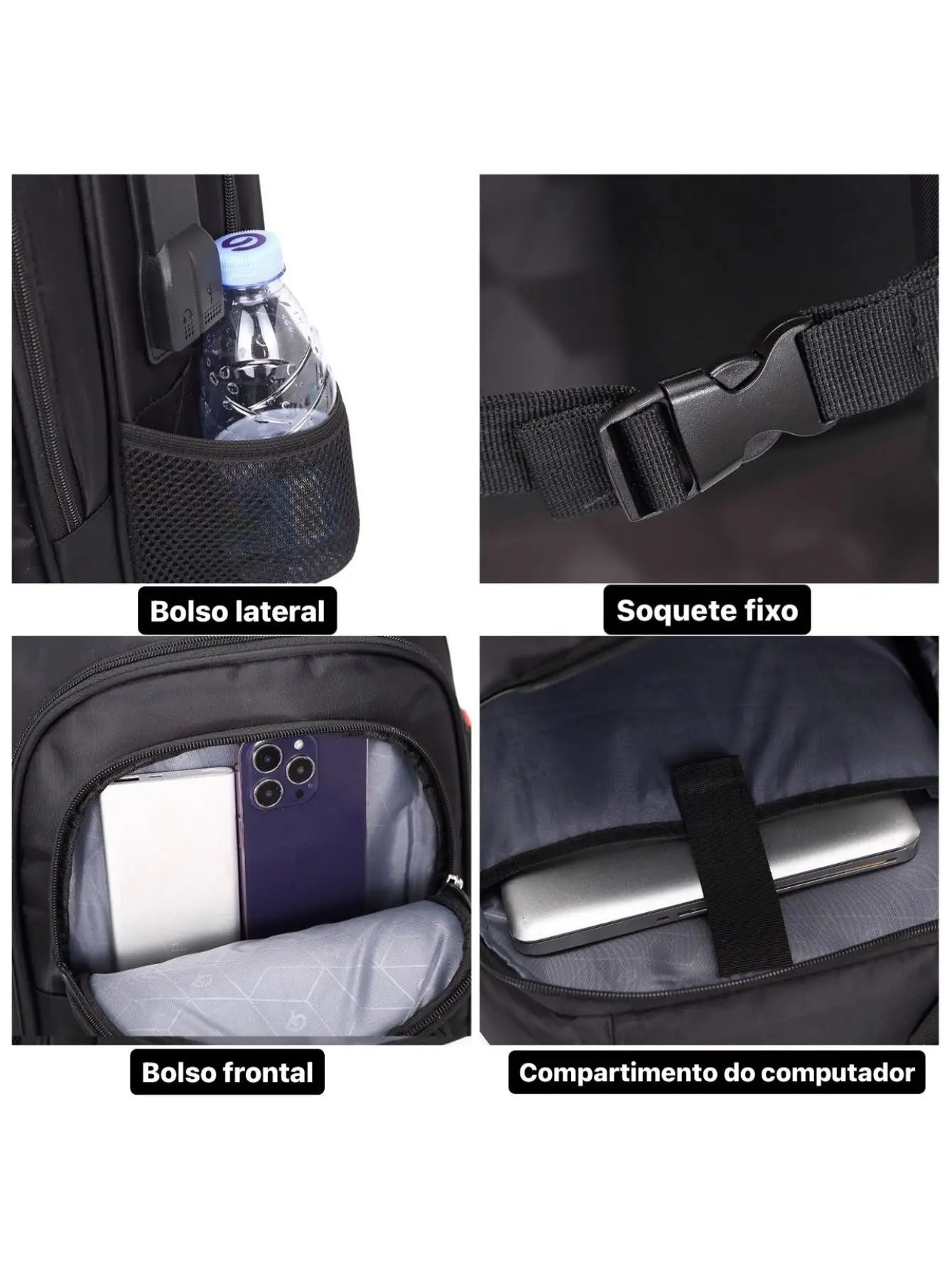 Mochila Impermeável Reforçada com Compartimento Para Notebook Moderna Escolar/Faculdade/Trabalho