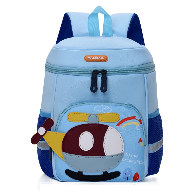 Mochila Escolar Infantil com Design Helicóptero