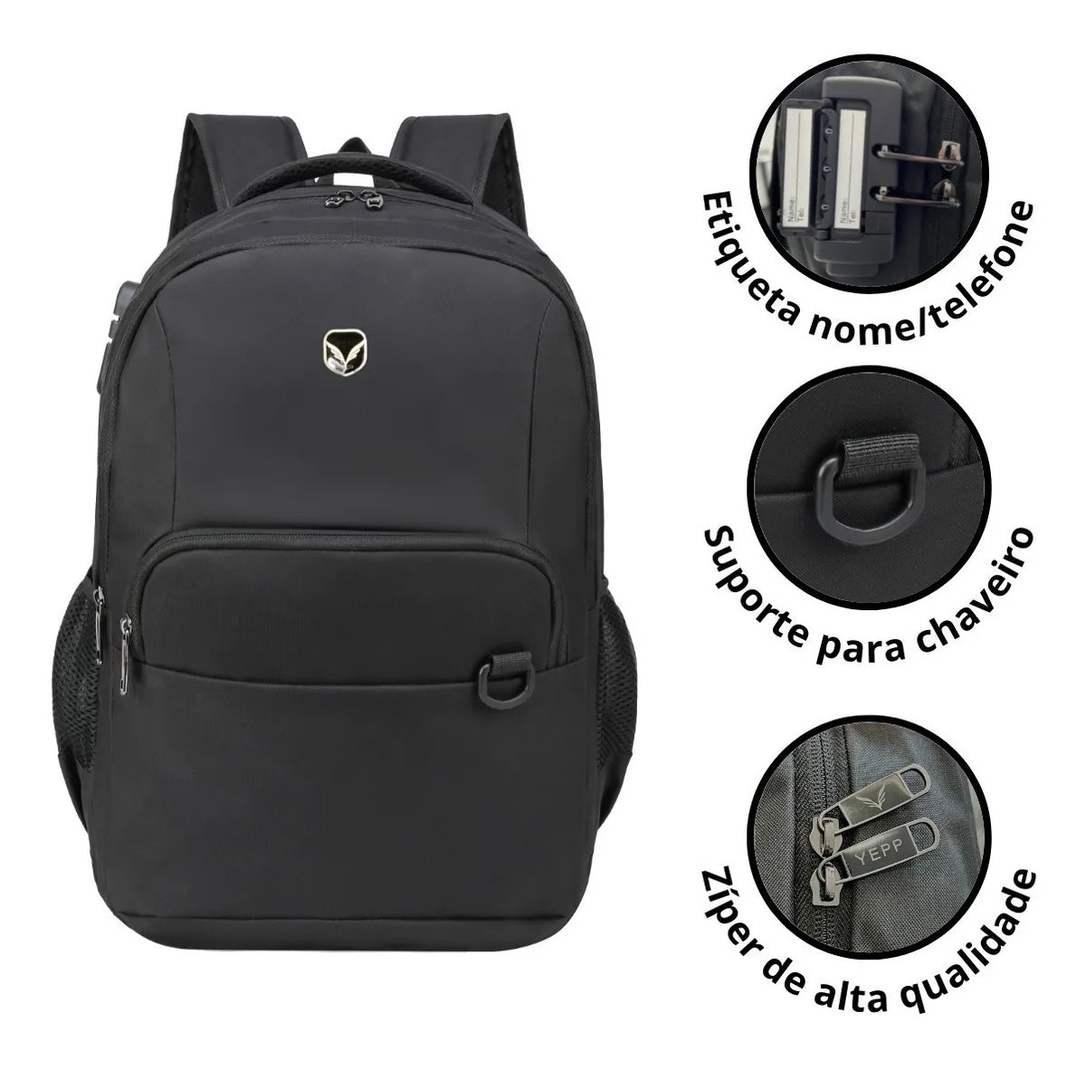 Mochila Executiva AntiFurto Cadeado Senha Home Office