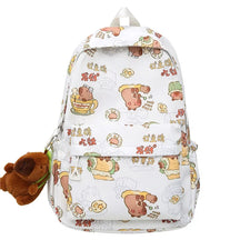 Mochila Escolar Feminina com Pingente Capivara