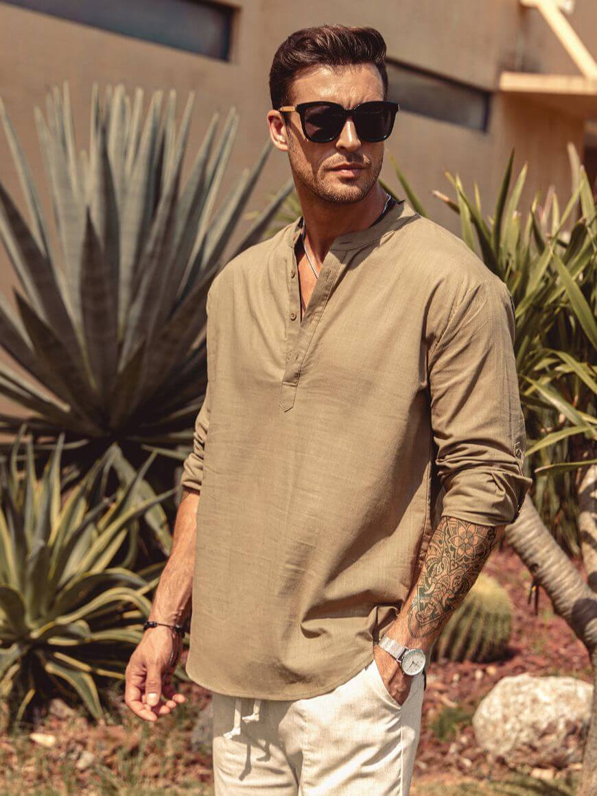 Camisa de Linho Casual Tazzani Luxury