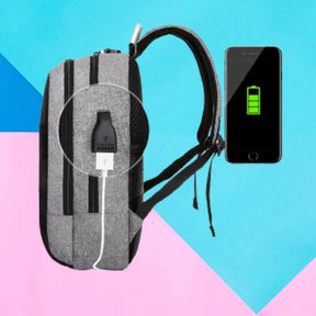 Mochila Unissex Impermeável Anti-Furto Com Trava De Senha e Porta Usb