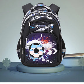 Mochila Escolar Infantil com Design de Futebol