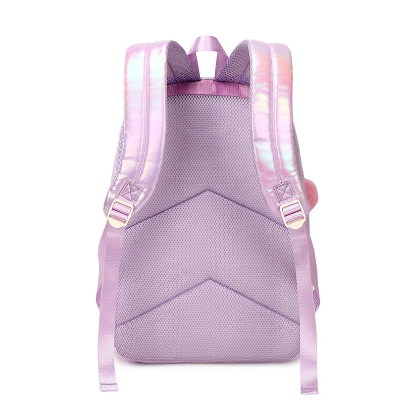 Mochila Escolar Feminina Kit 3 PCs Impermeável