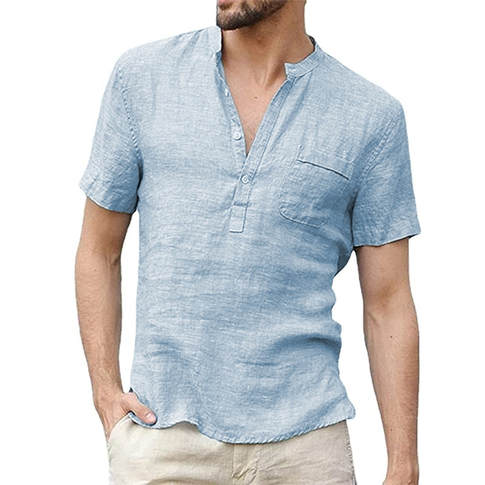 Camisa Masculina Nobre Hombre em Linho com Acabamento Fino