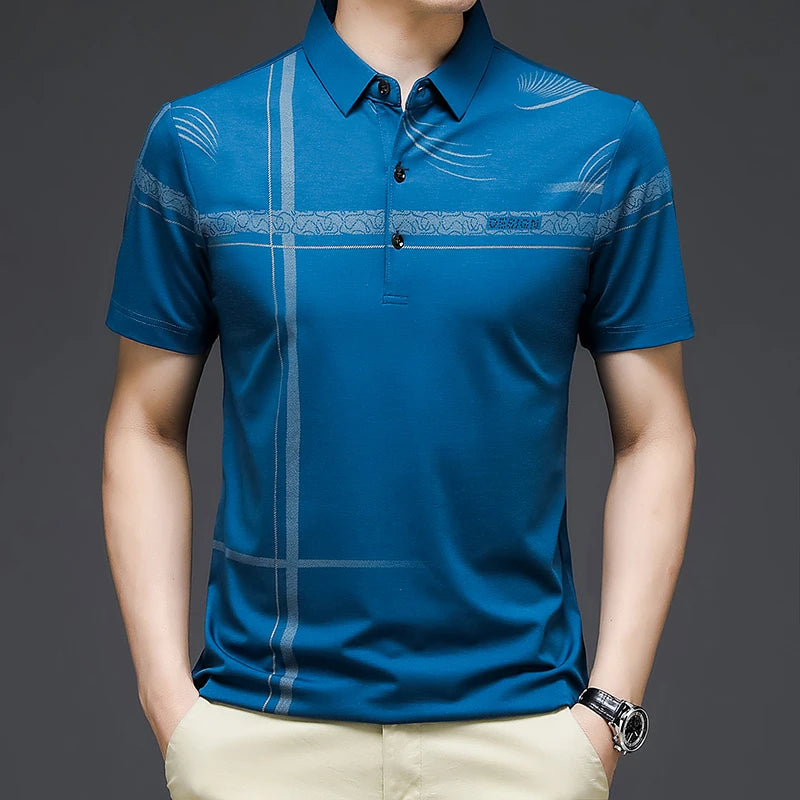 Camisa Masculina Gola Polo Estampada Elegante